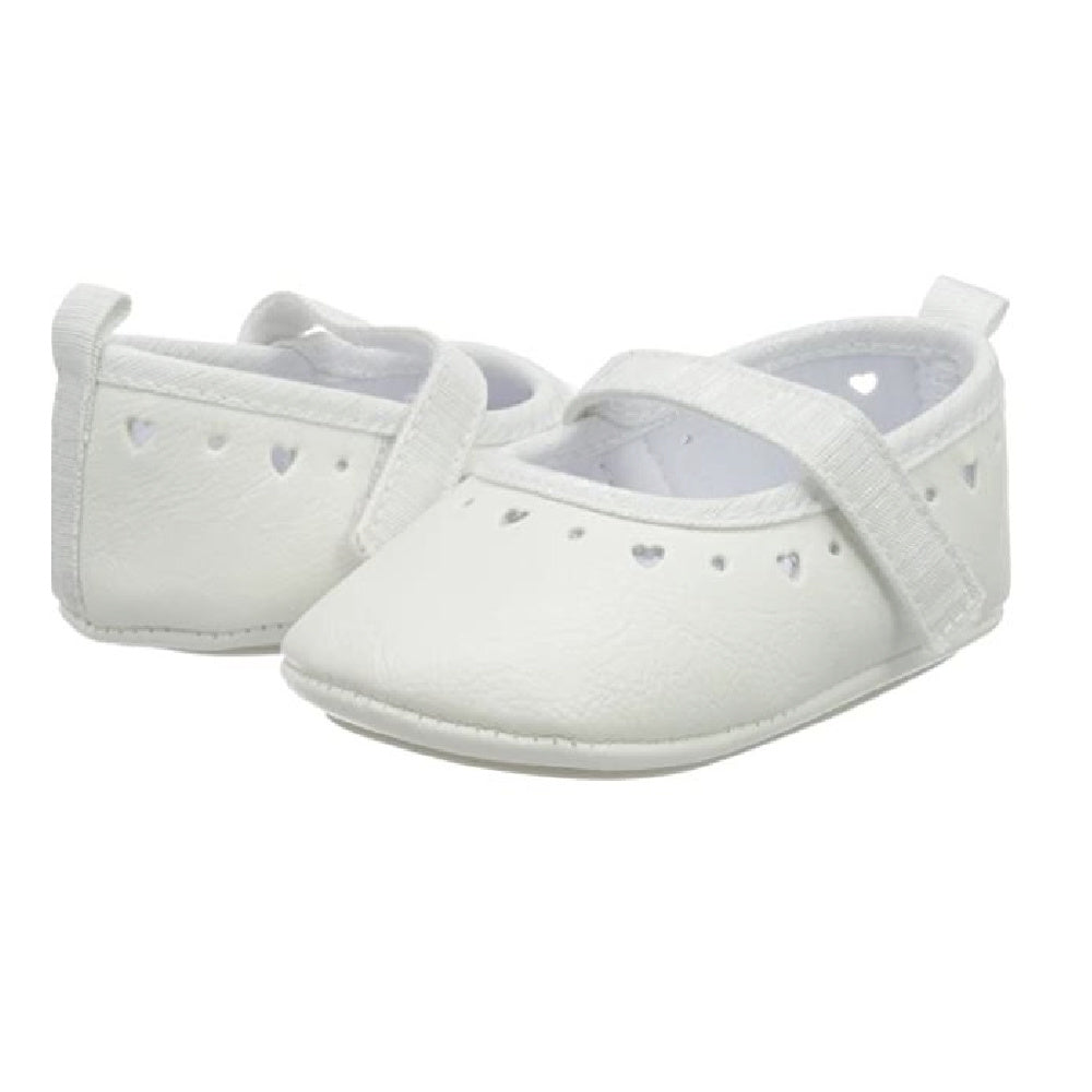 White Leatherette Soft Baby Shoes