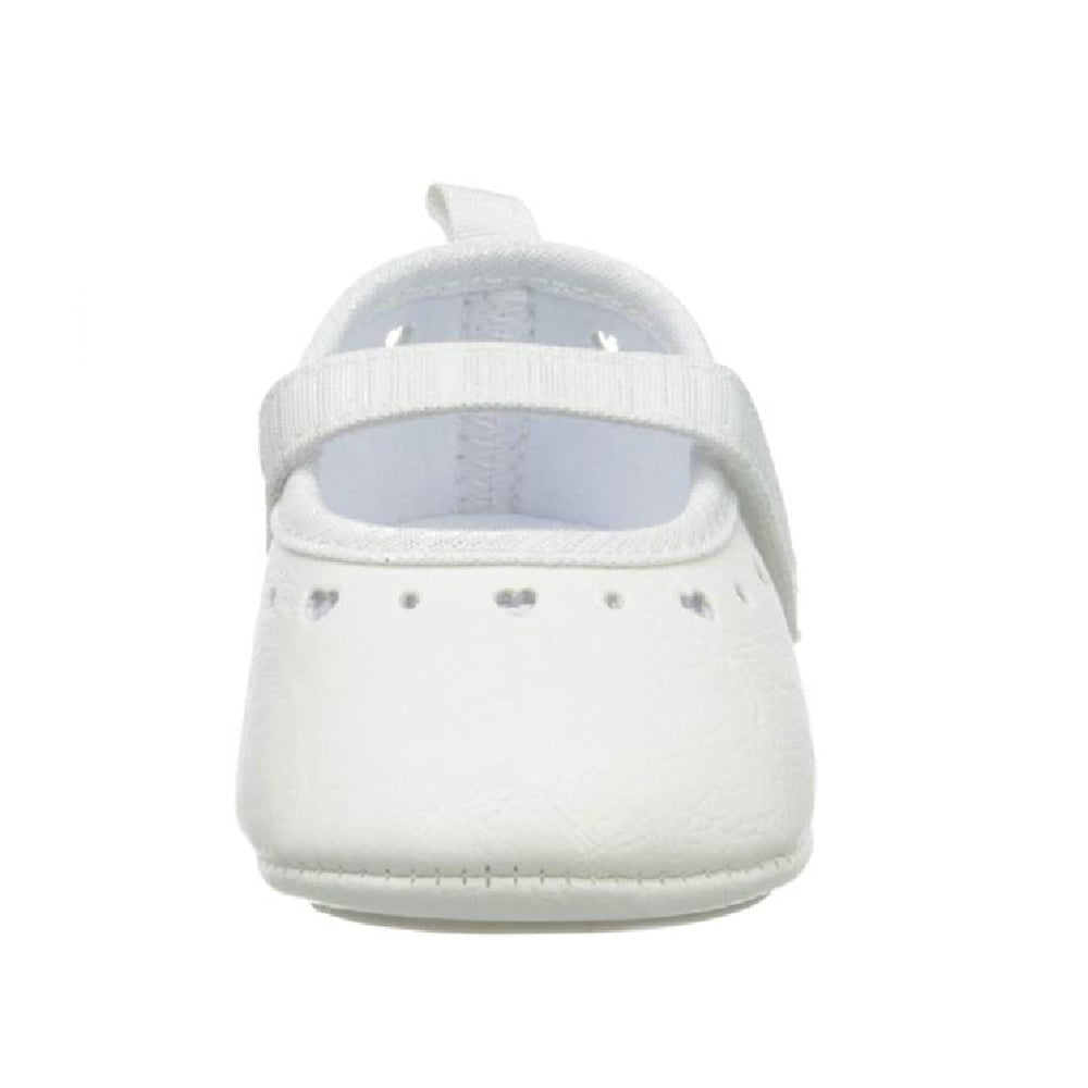 White Leatherette Soft Baby Shoes