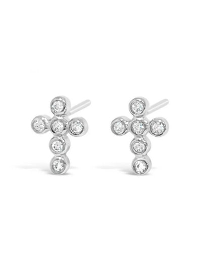 Absolute Kids Sterling Silver Cross Earrings - HCE409