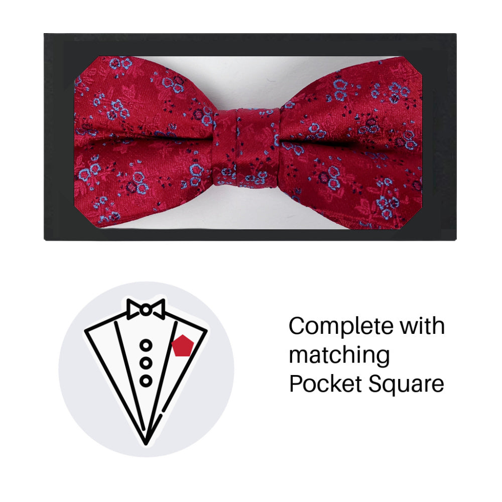 Zazzi Boys Bow Tie & Pocket Square 5239-2 Red