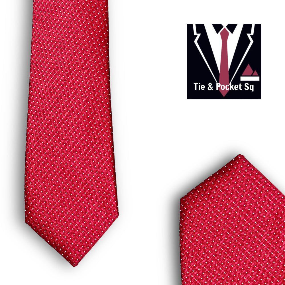 Zazzi Boys Tie and Matching Pocket Square 4240-2 Red Dot