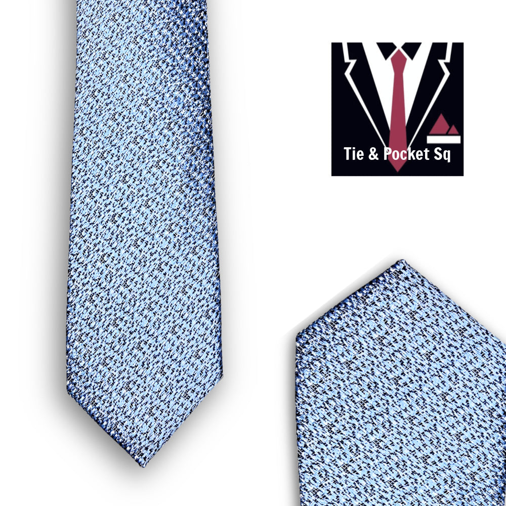 Zazzi Boys Blue Tie and Matching Pocket Square 4241-4