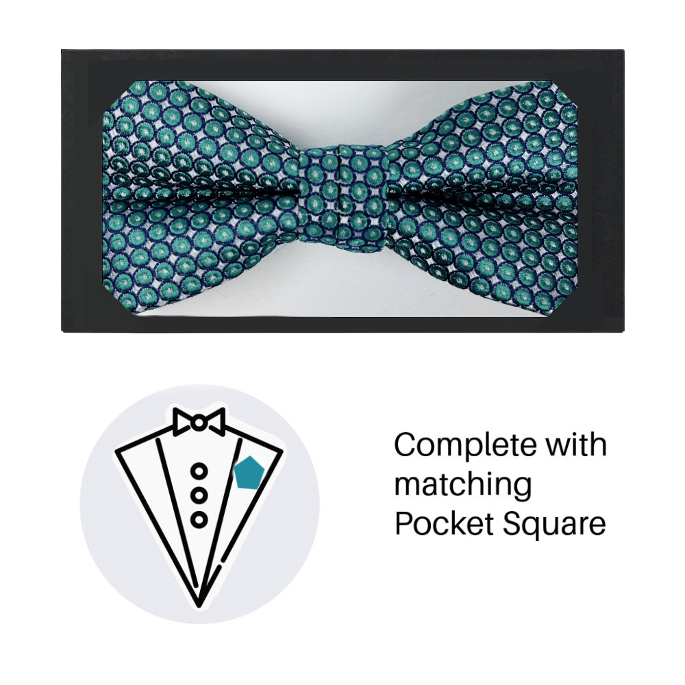 Zazzi Boys Bow Tie & Pocket Square 5242-6 Green