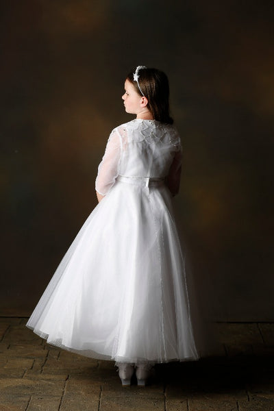 Girls SASHA Communion Dress by Little People with Organza Bolero