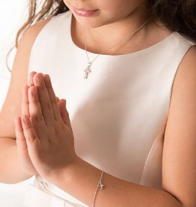 Absolute Kids Sterling Silver Cross Bracelet - HCB308