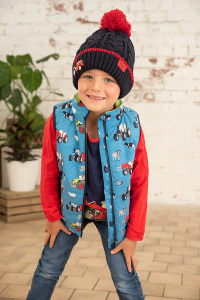 Lighthouse Boys Farm Yard Gilet - Blue Farm