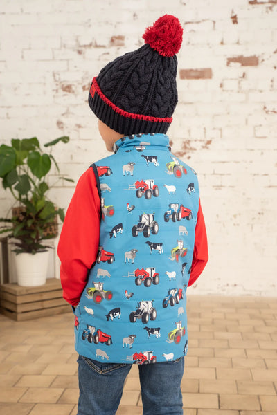 Lighthouse Boys Farm Yard Gilet - Blue Farm