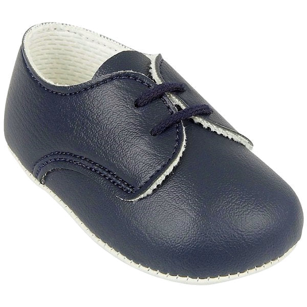 Baby Boy Navy Lace-Up Shoes - B010