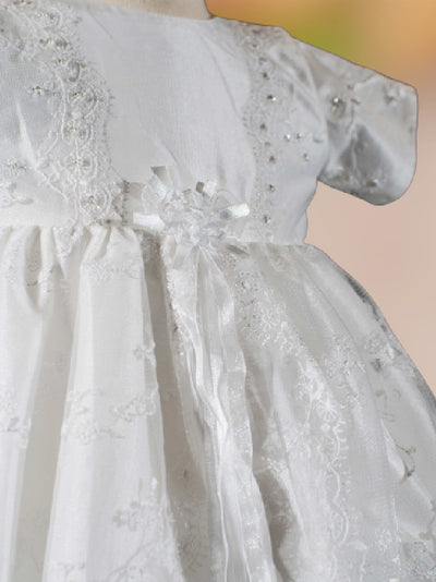 Sweetie Pie Christening Gown with Floral Lace