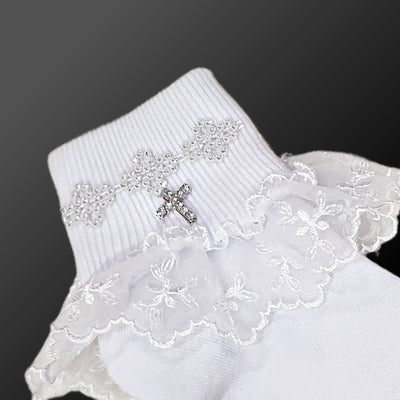 Communion Socks 5165X with Cross