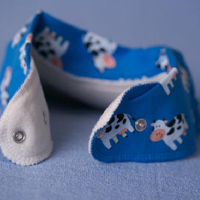 Babyboo Bandana Bib in Blue with Bessie The Cow
