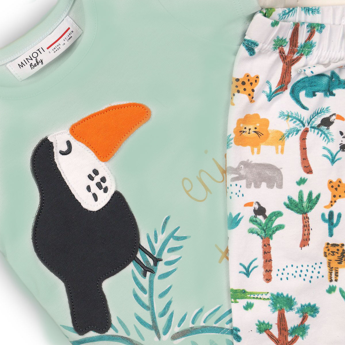 Minoti Baby Boy Top and Pants 2-Piece Jungle Set