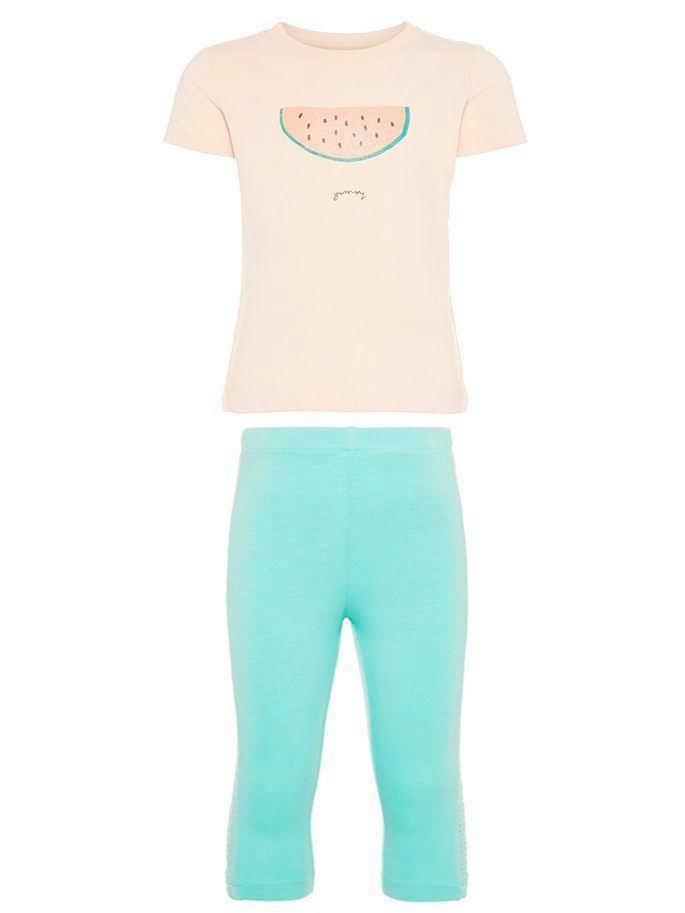 Name it Mini Girl Organic Cotton Two Piece T-Shirt & Legging Set PEACHY KEEN SET