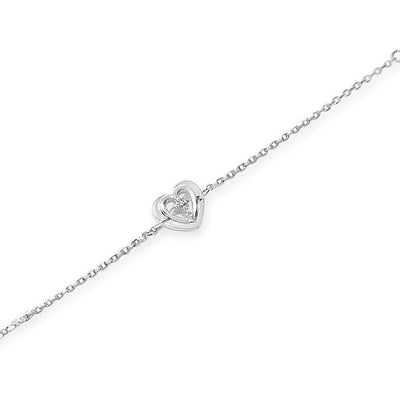 Absolute Kids Sterling Silver Cross and Heart Bracelet - HCB302