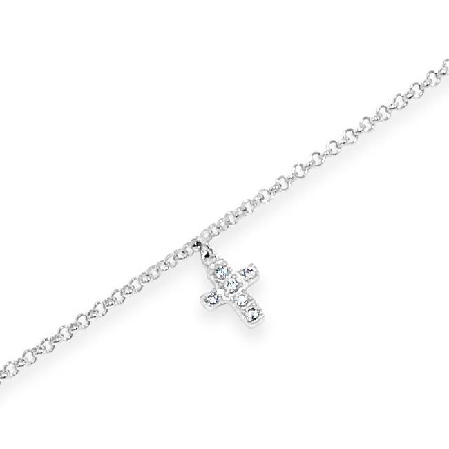 Absolute Kids Sterling Silver Cross Bracelet - HCB308