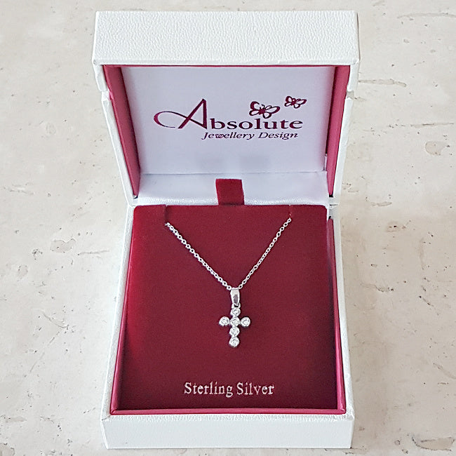 Absolute Kids Sterling Silver Cross and Chain - HCC108