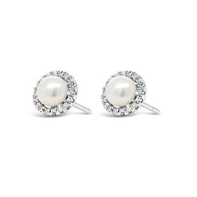 Absolute Kids Sterling Silver Pearl Stud Earrings - HCE430