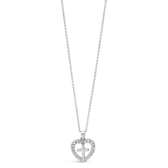 Absolute Sterling Silver Cross and Chain Heart - HCP200