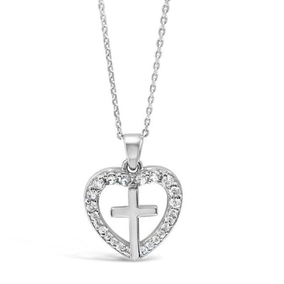 Absolute Sterling Silver Cross and Chain Heart - HCP200