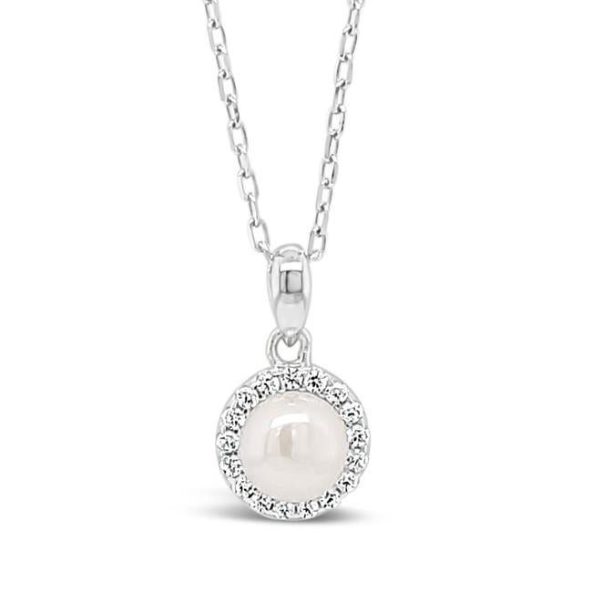 Absolute Kids Sterling Silver Pearl Pendant and Chain - HCP223