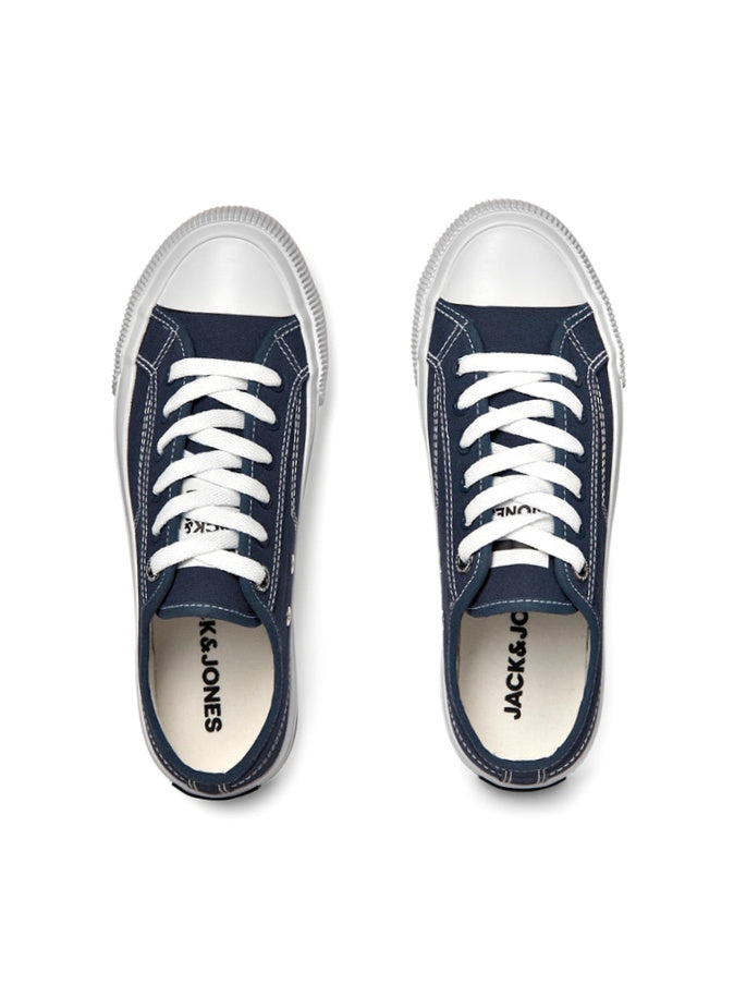 Jack & Jones Navy Canvas Shoes with White Toecap