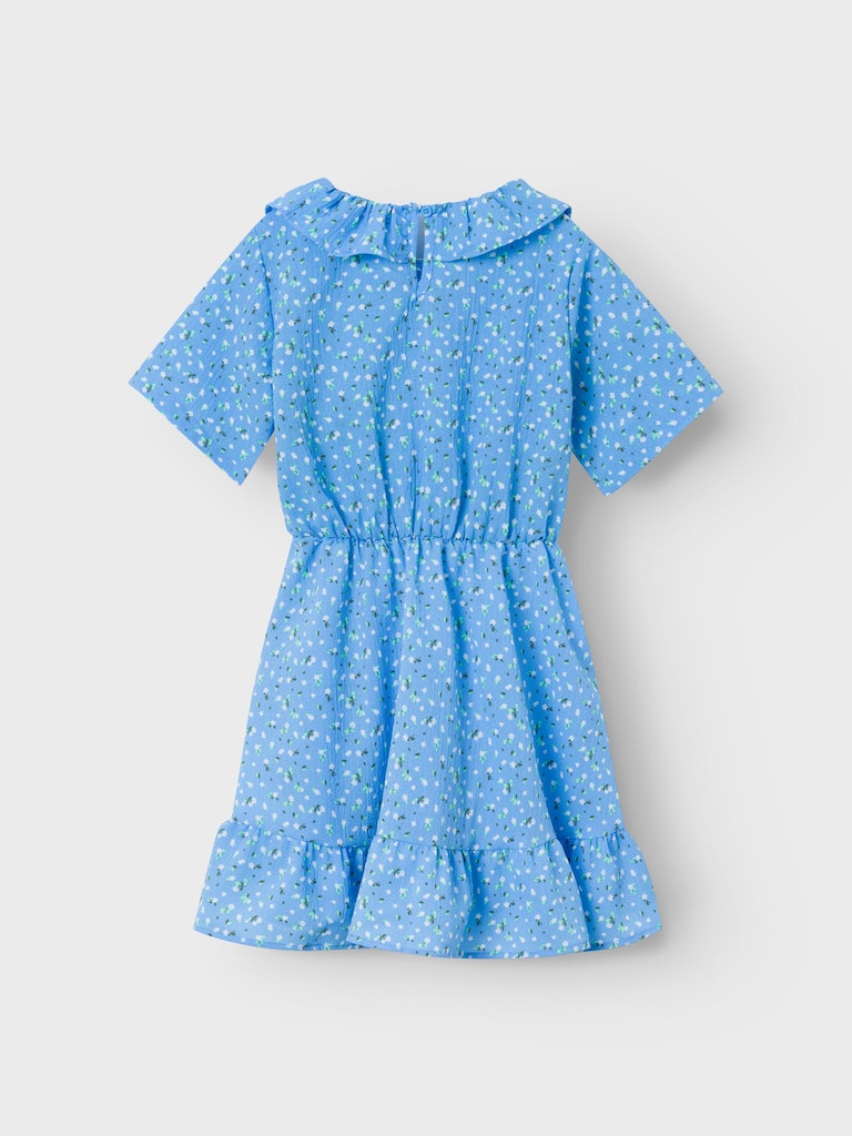 Name it Girls Short Sleeved Dotted Wrap Dress - Blue
