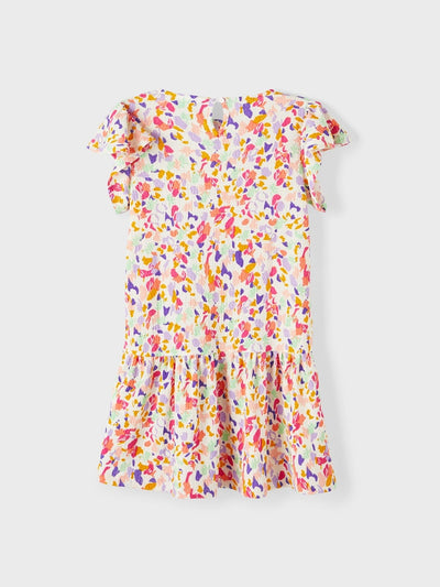 Name it Girls Floral Short Sleeved Colourful Dress