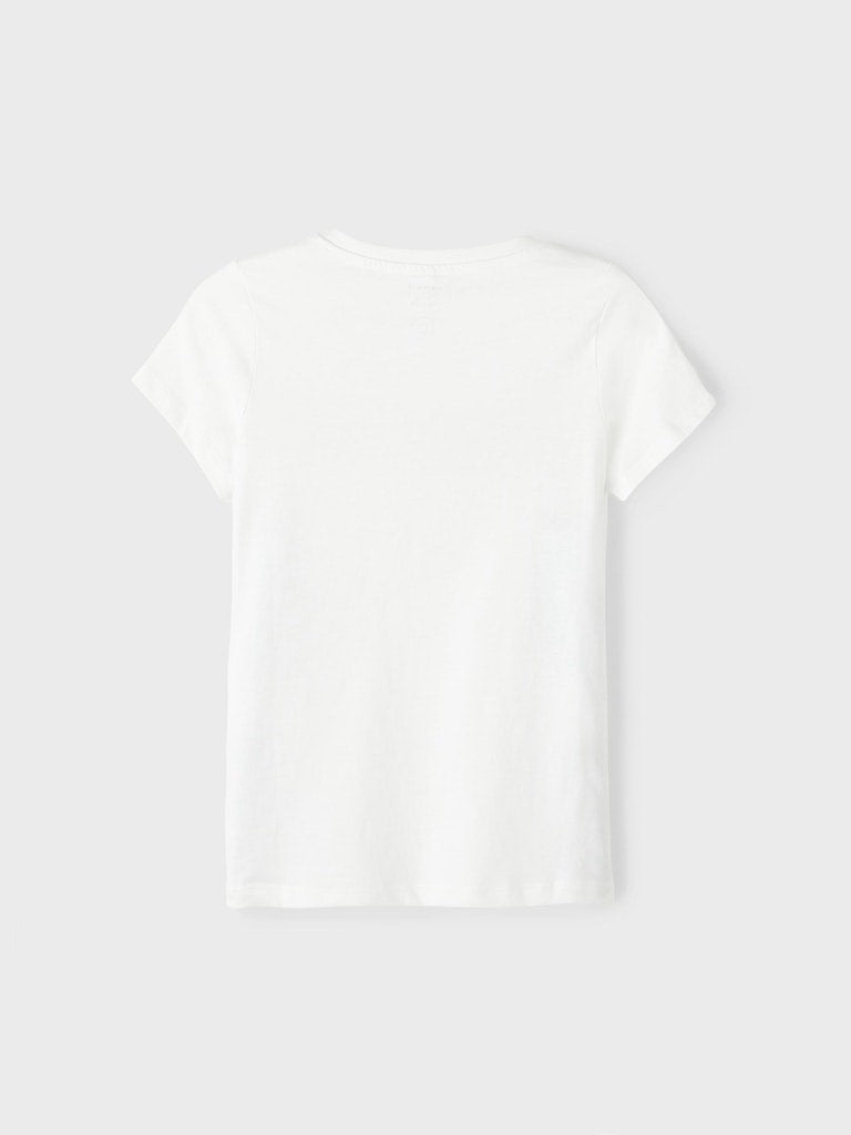 Name it Girls Short Sleeve Slogan T-Shirt - White