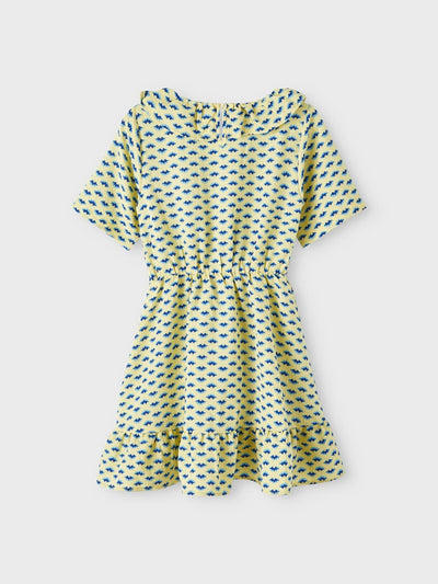 Name it Girls Short Sleeved Dotted Wrap Dress - Yellow