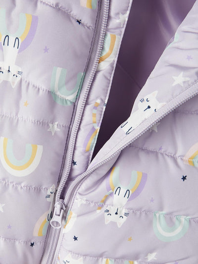 Name it Toddler Girl Rainbow Print Padded Gilet Jacket