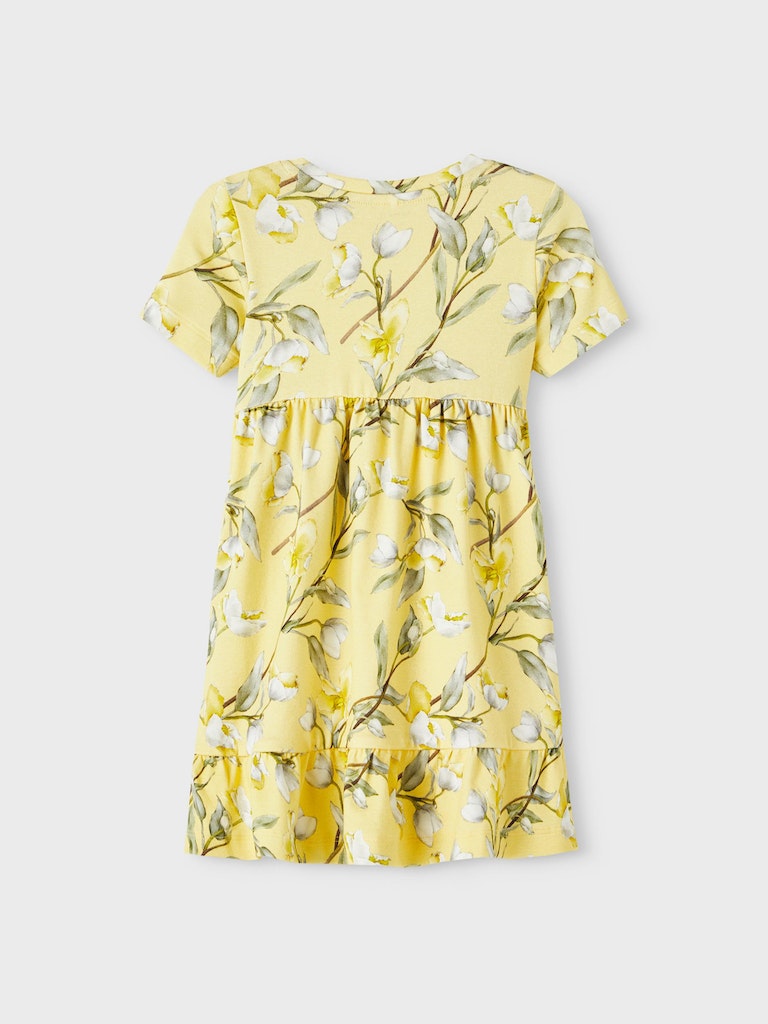 Name It Toddler Girls Short Sleeved Floral Dress - Lemon
