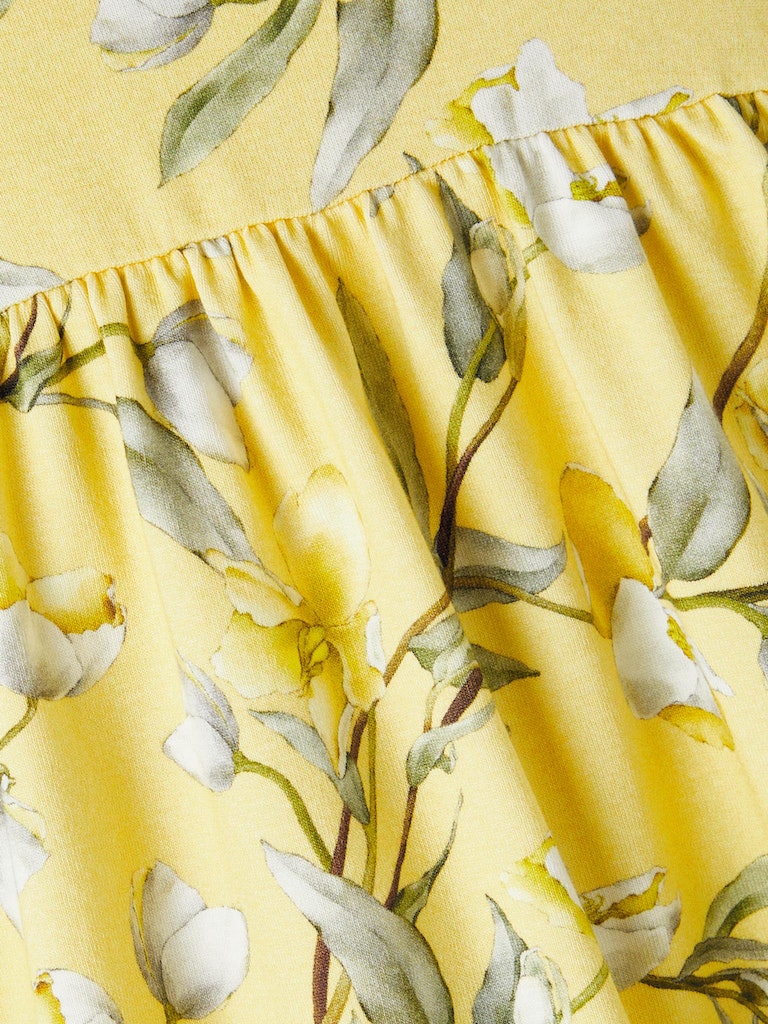 Name It Toddler Girls Short Sleeved Floral Dress - Lemon