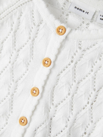 Name it Baby Girl Bright White Knitted Cardigan