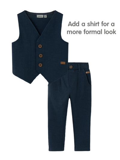 Name It Boys Soft Waistcoat - Navy