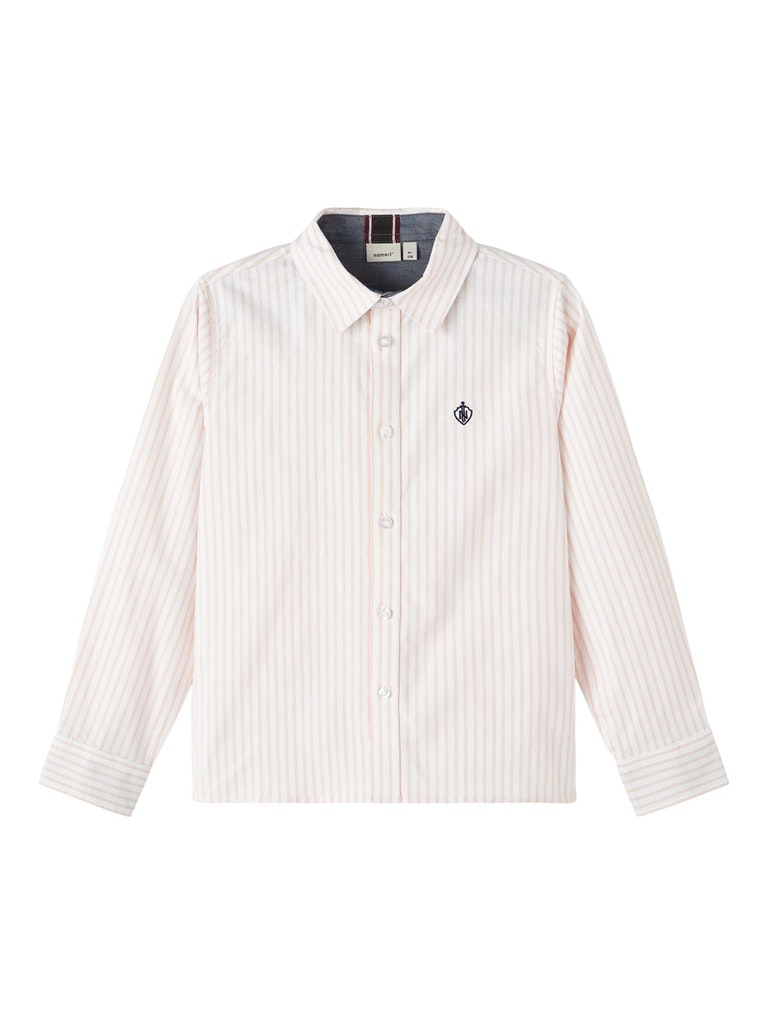 Name It Boys White Shirt - Peach Stripe