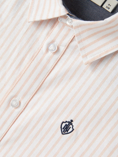 Name It Boys White Shirt - Peach Stripe