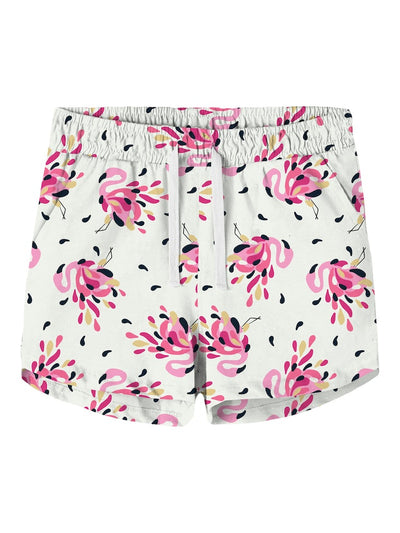 Name it Girls Cotton Print Shorts - Flamingo