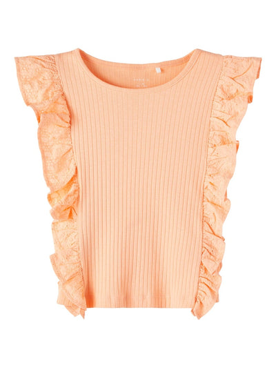 Name it Girls Short Style Frill Top - Peach