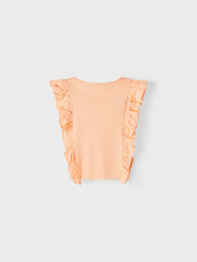 Name it Girls Short Style Frill Top - Peach