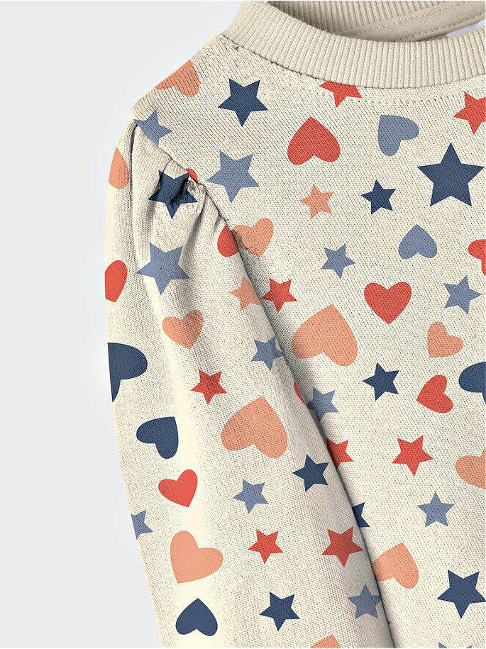 Name it Mini Girl Hearts and Stars Sweatshirt
