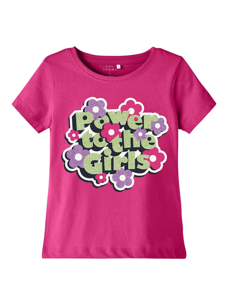 Name it Girls Short Sleeved Graphic Print T-Shirt - Pink