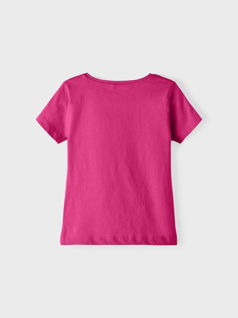 Name it Girls Short Sleeved Graphic Print T-Shirt - Pink