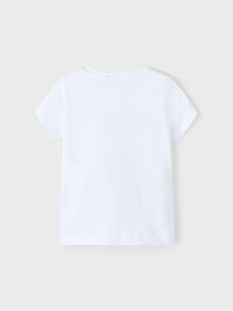Name it Girls Short Sleeved Graphic Print T-Shirt - White