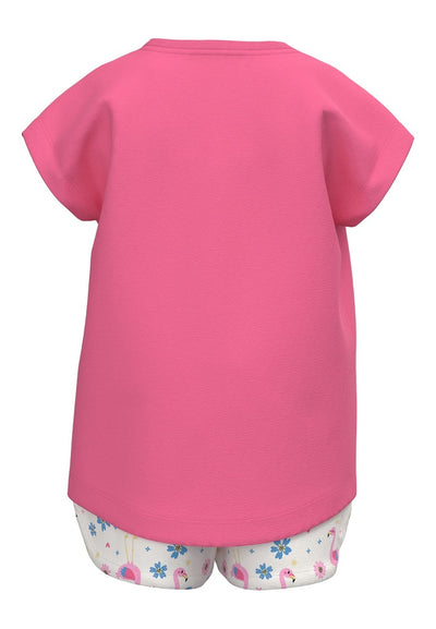 Name it Mini Girl Top and Shorts Set - Pink Flamingo