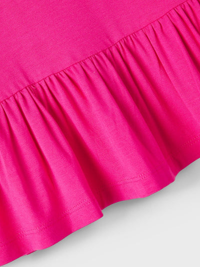 Name it Girls Cap-Sleeve Peplum Top - Pink