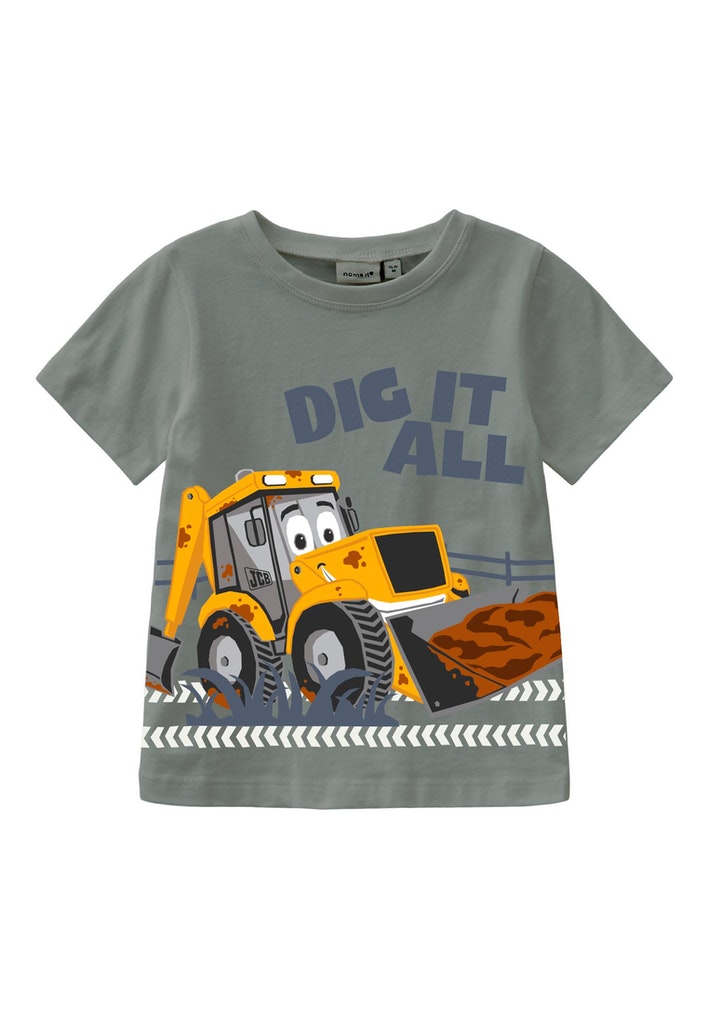 Toddler Boy JCB Tractor Short-Sleeved T-shirt/Green