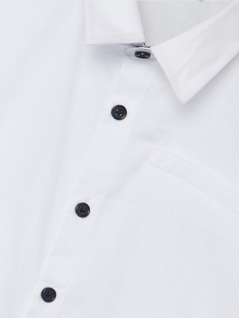 Name It Boys White Shirt with Navy Buttons