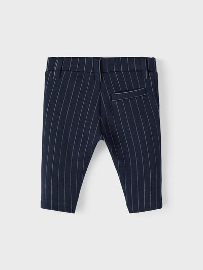Baby Boy Soft Trousers - Navy Pinstripe