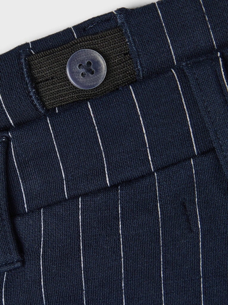 Baby Boy Soft Trousers - Navy Pinstripe