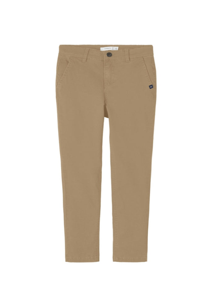 Name it Mini Boys Cotton Twill Chino Pants - Beige